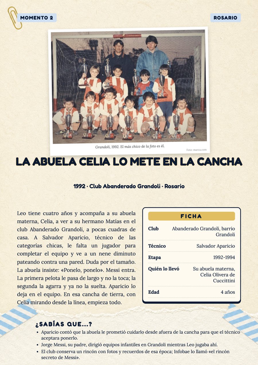 Página del libro: la abuela Celia lo mete en la cancha